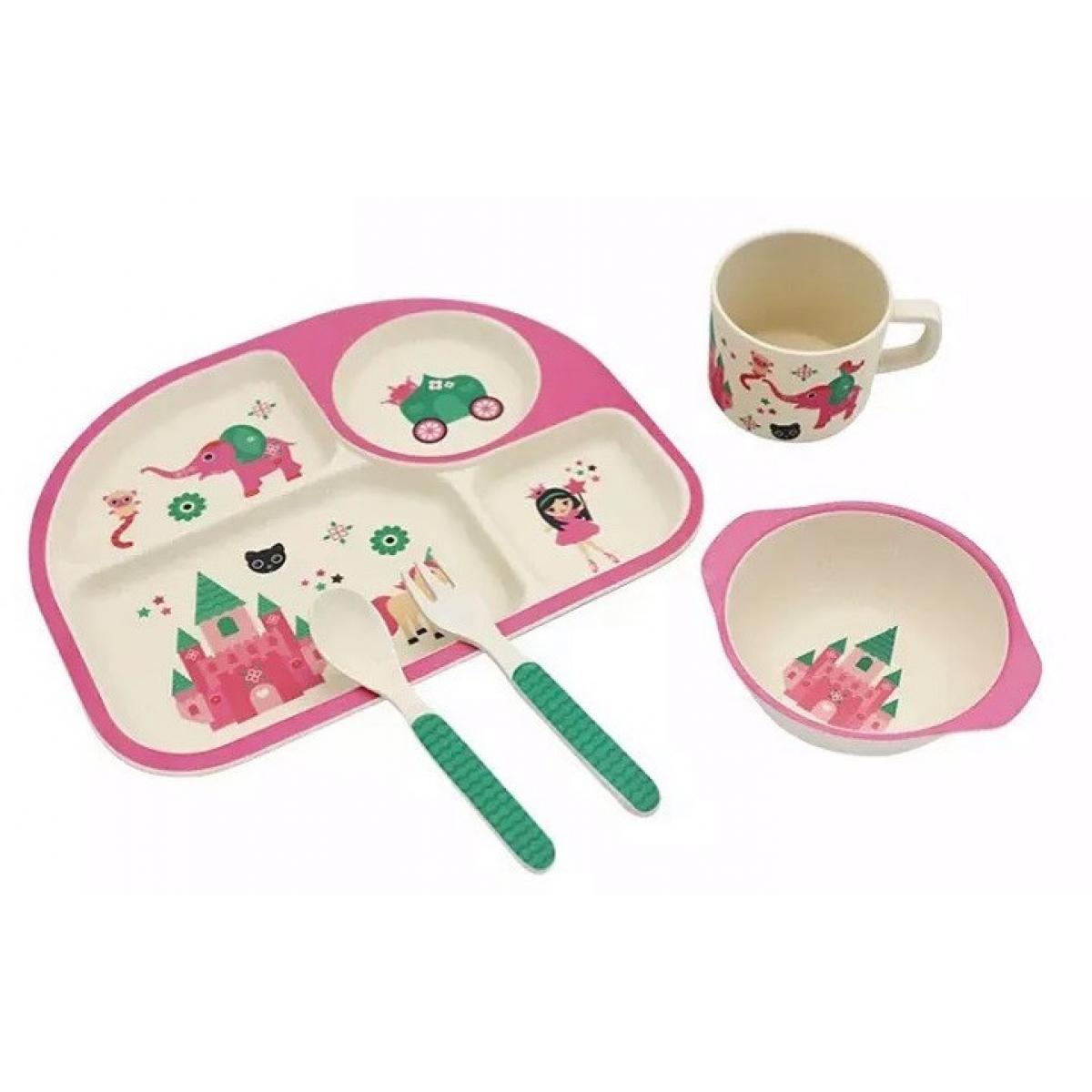 

Набор детской посуды из бамбука Bamboo Fibre kids set Принцесса 5 в 1 (B15160)