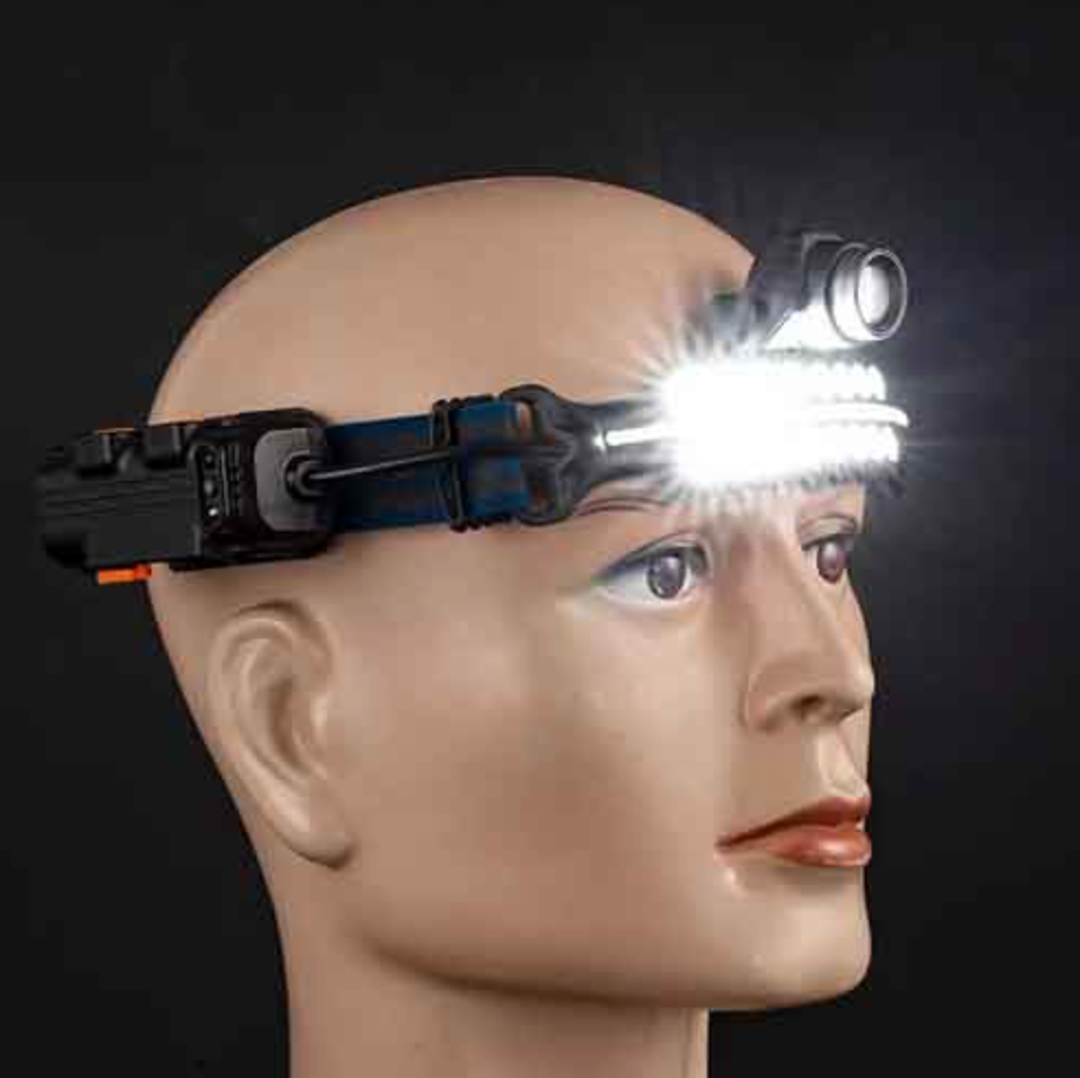 Аккумуляторный налобный фонарь W690 с датчиком движения (зарядка USB ...