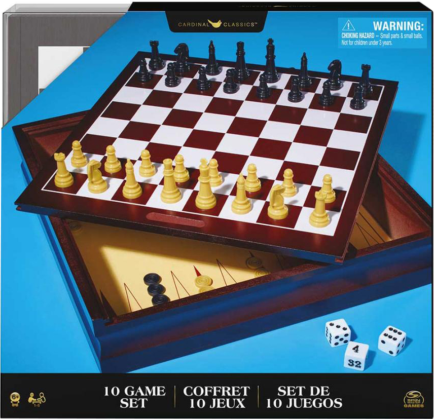 Набор из 10 классических игр Spin Master в деревянной коробке (SM98376 ...