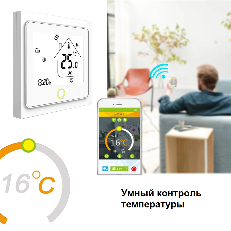 Умный комнатный ZigBee термостат для водяного / электрического теплого пола  Tervix, с датчиком температуры воздуха и выносным датчиком пола 3 м.,  117131 – фото, отзывы, характеристики в интернет-магазине ROZETKA от  продавца: Smart4Home |