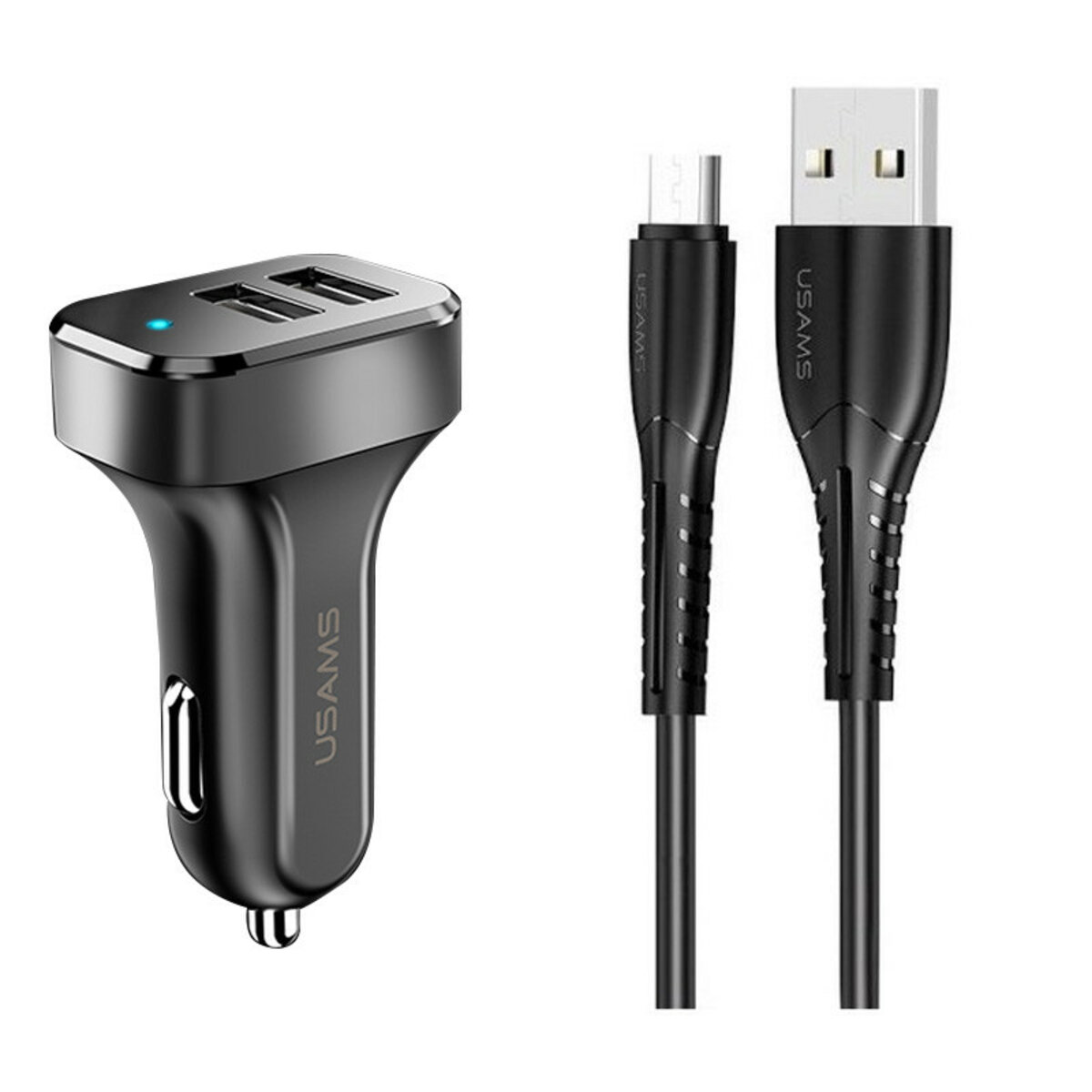 Автомобильное ЗУ ОЗУ с кабелем USB to Micro USB Usams C13 Charger kit ...
