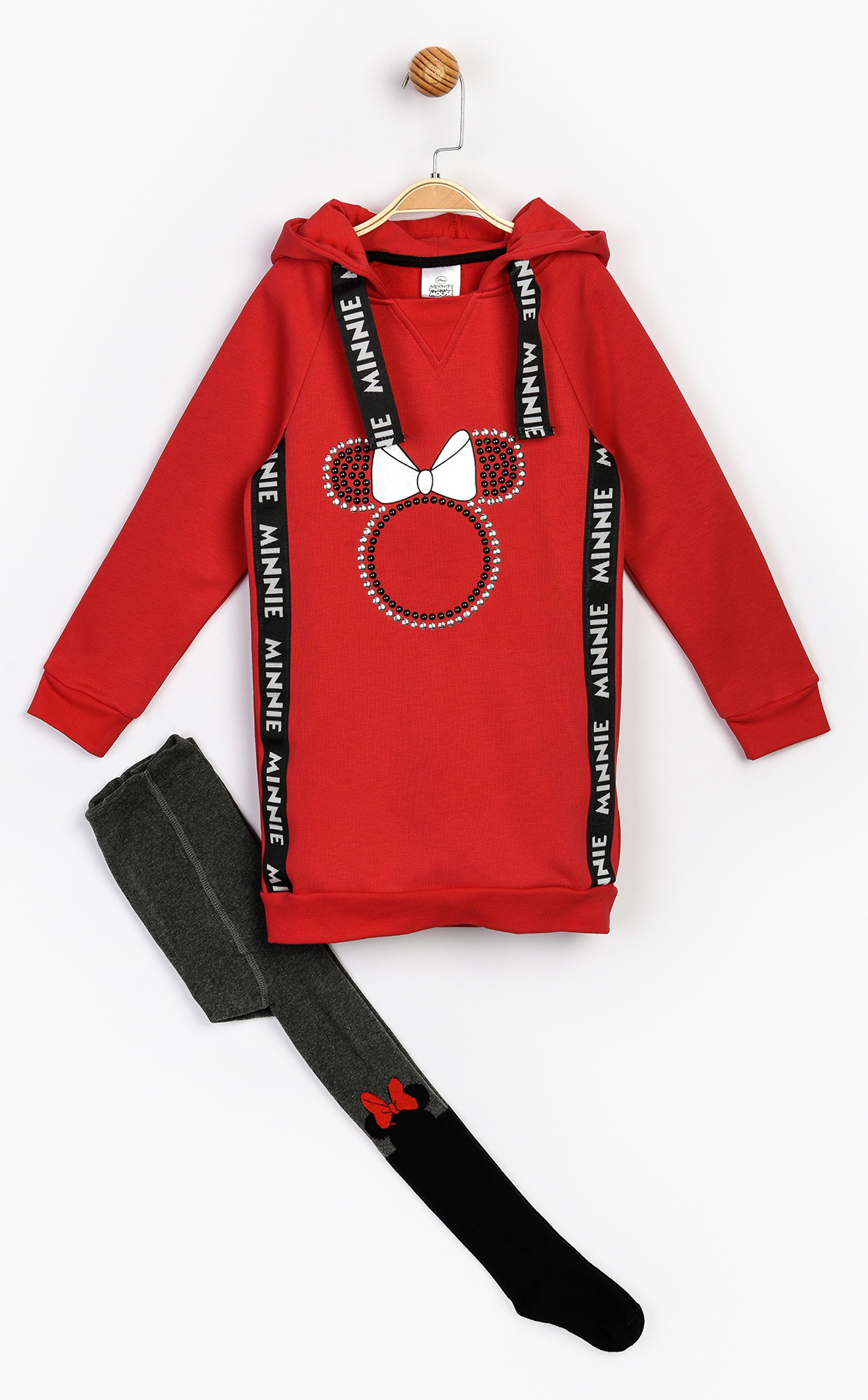 

Платье с длинными рукавами + колготы Disney Minnie Mouse MN16144 98 см Черно-красное