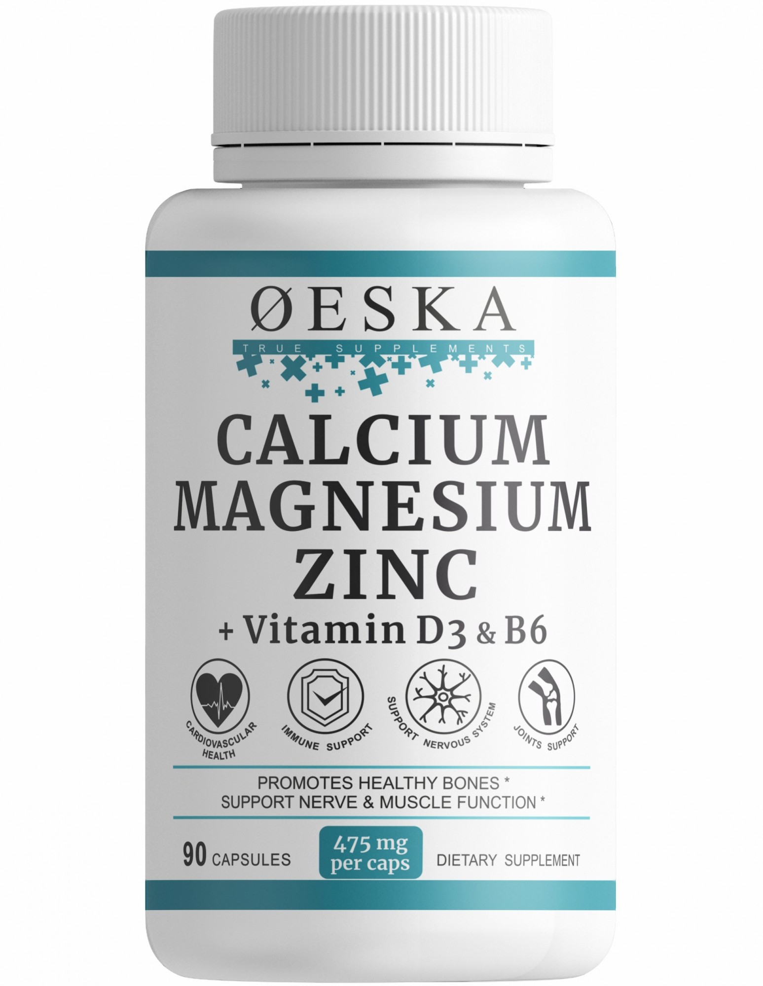 Комплекс Oeska Кальцій Магній Цинк +Д3 та В6 90 капсул | Calcium ...