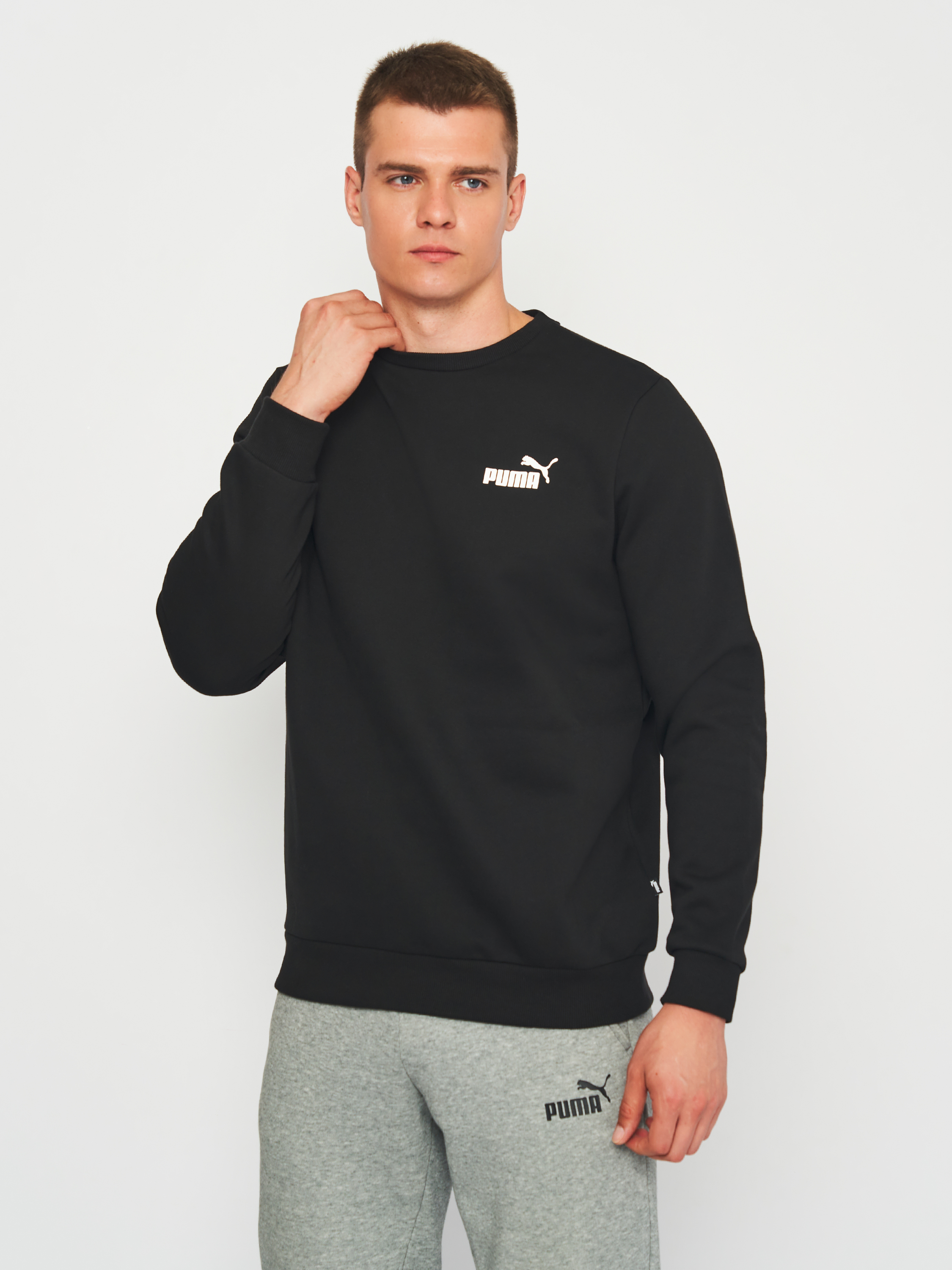 Акція на Світшот на флісі чоловічий Puma ESS Small Logo Crew 58668201 XL Black від Rozetka