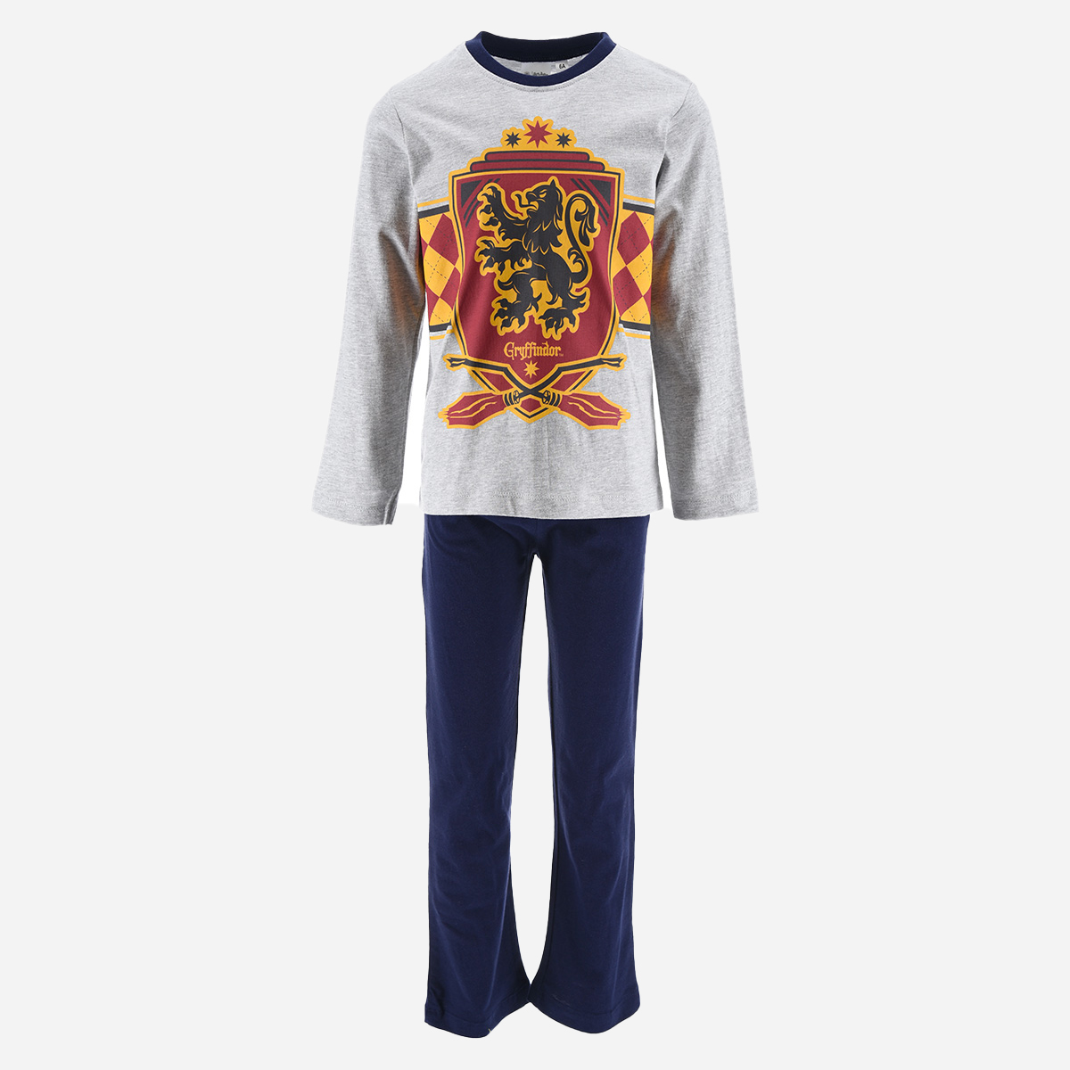 Акція на Піжама (футболка з довгими рукавами + штани) дитяча Disney Harry Potter HW2115 128 см Світло-сіра від Rozetka