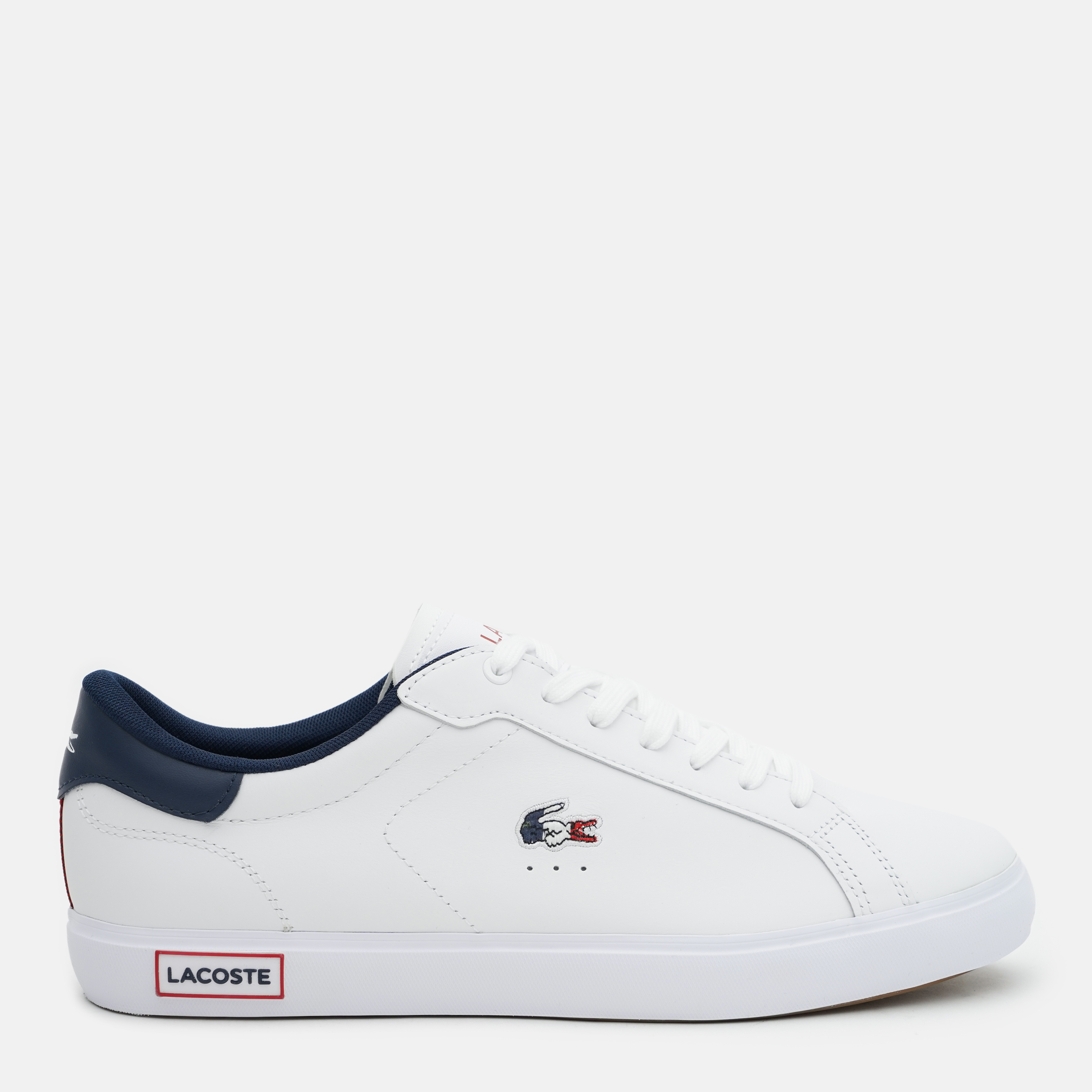 Акция на Чоловічі кеди низькі Lacoste Powercourt 743SMA0034-407 44 (T9.5) 27.8 см Wht Nvy Red от Rozetka