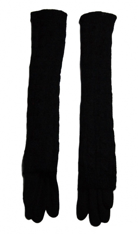 

Перчатки женские вязка/хлопок и хлопок, подкладка плюш, цвет черный, размер 6, pov17515