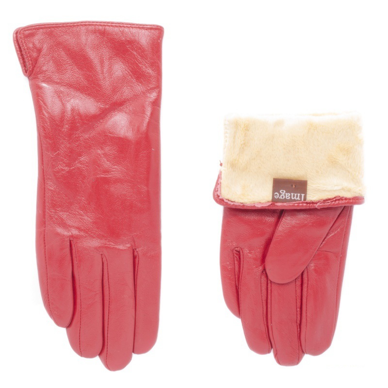 

Перчатки женские натуральная кожа, подкладка плюш, цвет красный, размер 7, pov23064