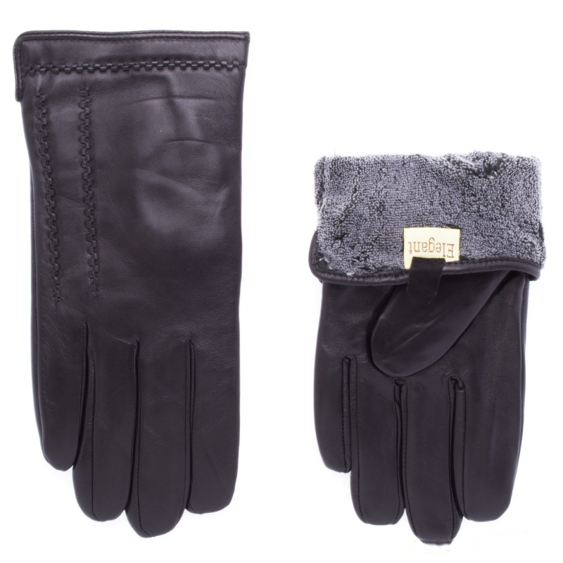 

Перчатки мужские натуральная кожа, подкладка махра, для сенсорных экранов, цвет черный, размер 11, pov23245