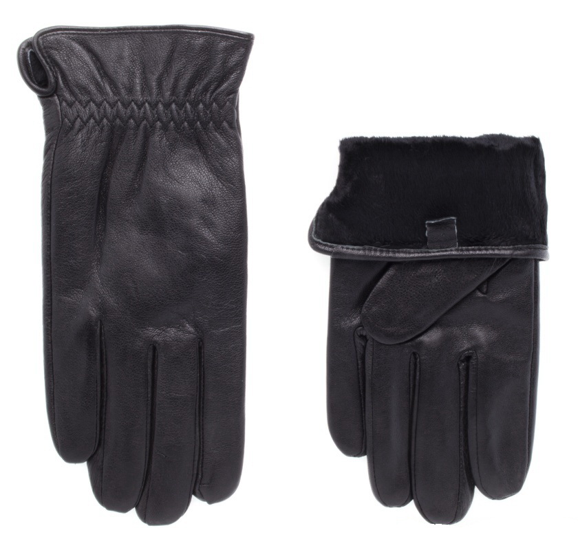 

Перчатки мужские натуральная кожа, подкладка плюш, цвет черный, размер 9, pov23346