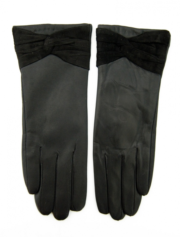 

Перчатки женские натуральная кожа, подкладка плюш, цвет черный, размер 8, pov3489