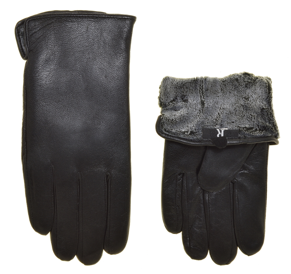 

Перчатки мужские натуральная кожа, подкладка махра, цвет черный, размер 11, pov4904