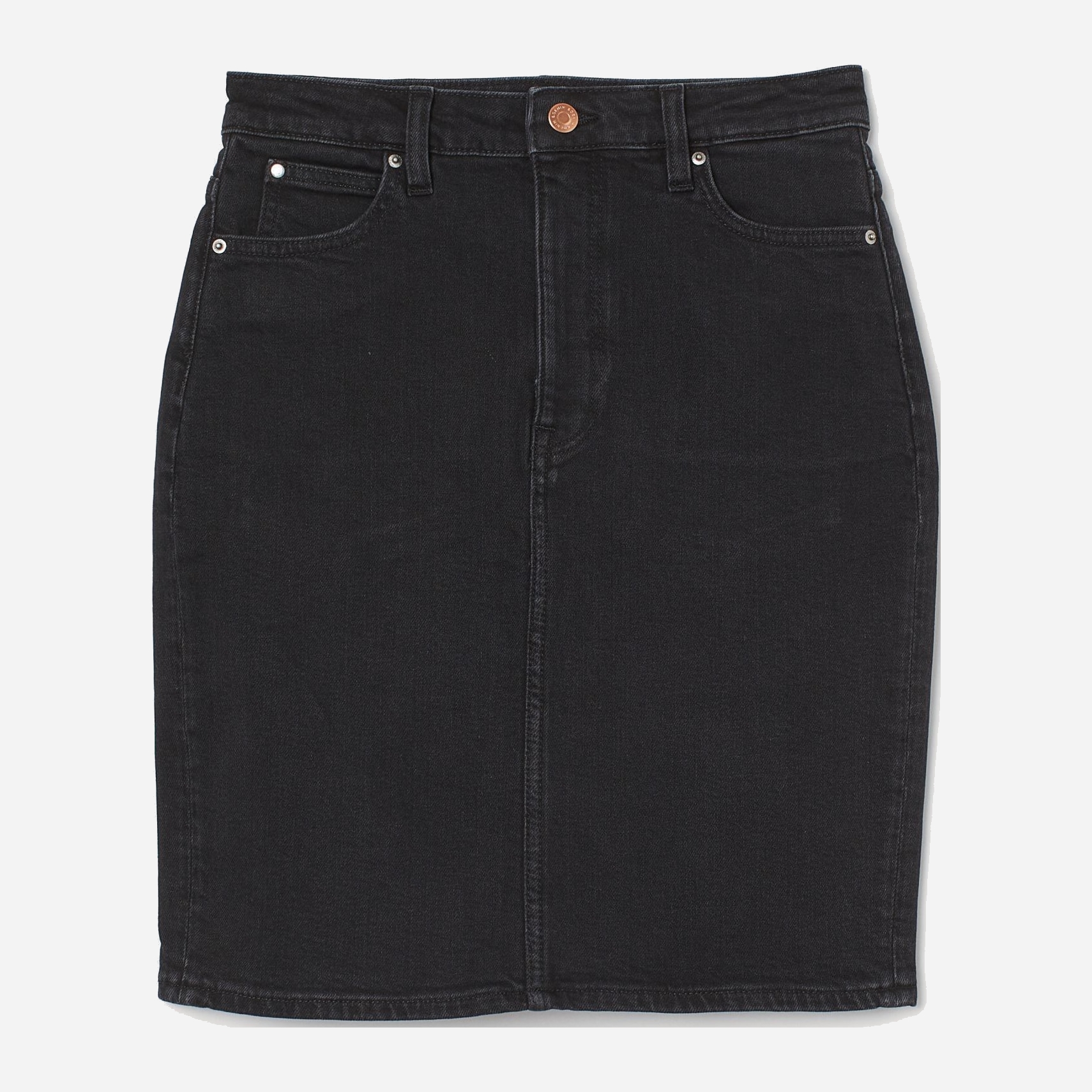 Акція на Спідниця джинсова міні літня пряма жіноча H&M 0823324 34 Чорна від Rozetka