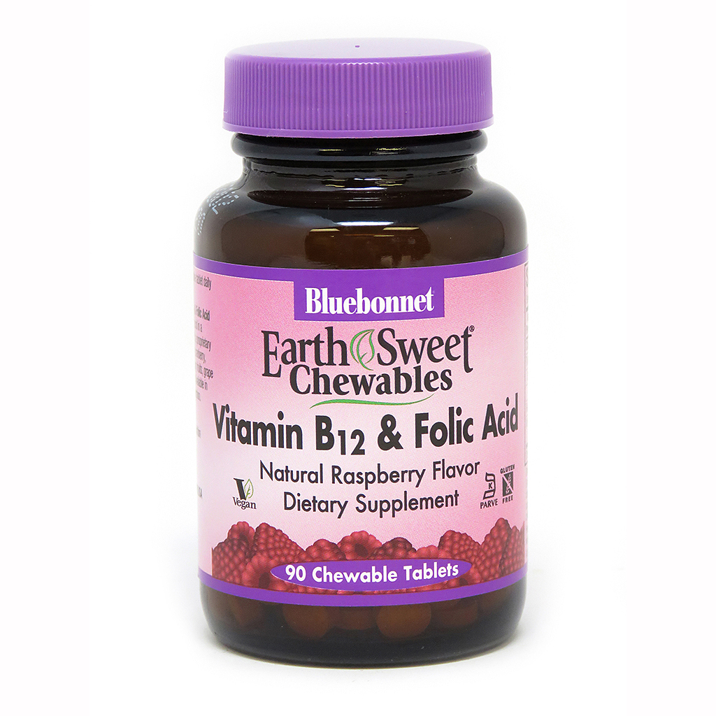 

Витамины Bluebonnet Nutrition Vitamin B-12 & Folic Acid 90 таблеток Малина (4384302958)
