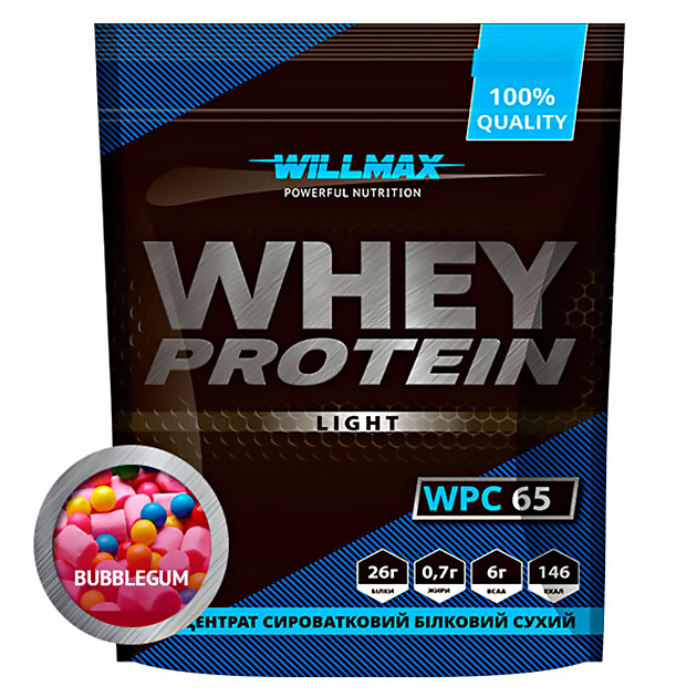 

Протеин Willmax Whey Protein 65 Light 1000 г Бабл Гам