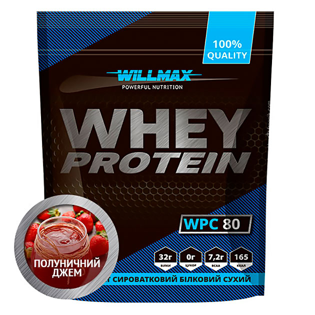 

Протеин Willmax Whey Protein 80 920 г Клубничный джем