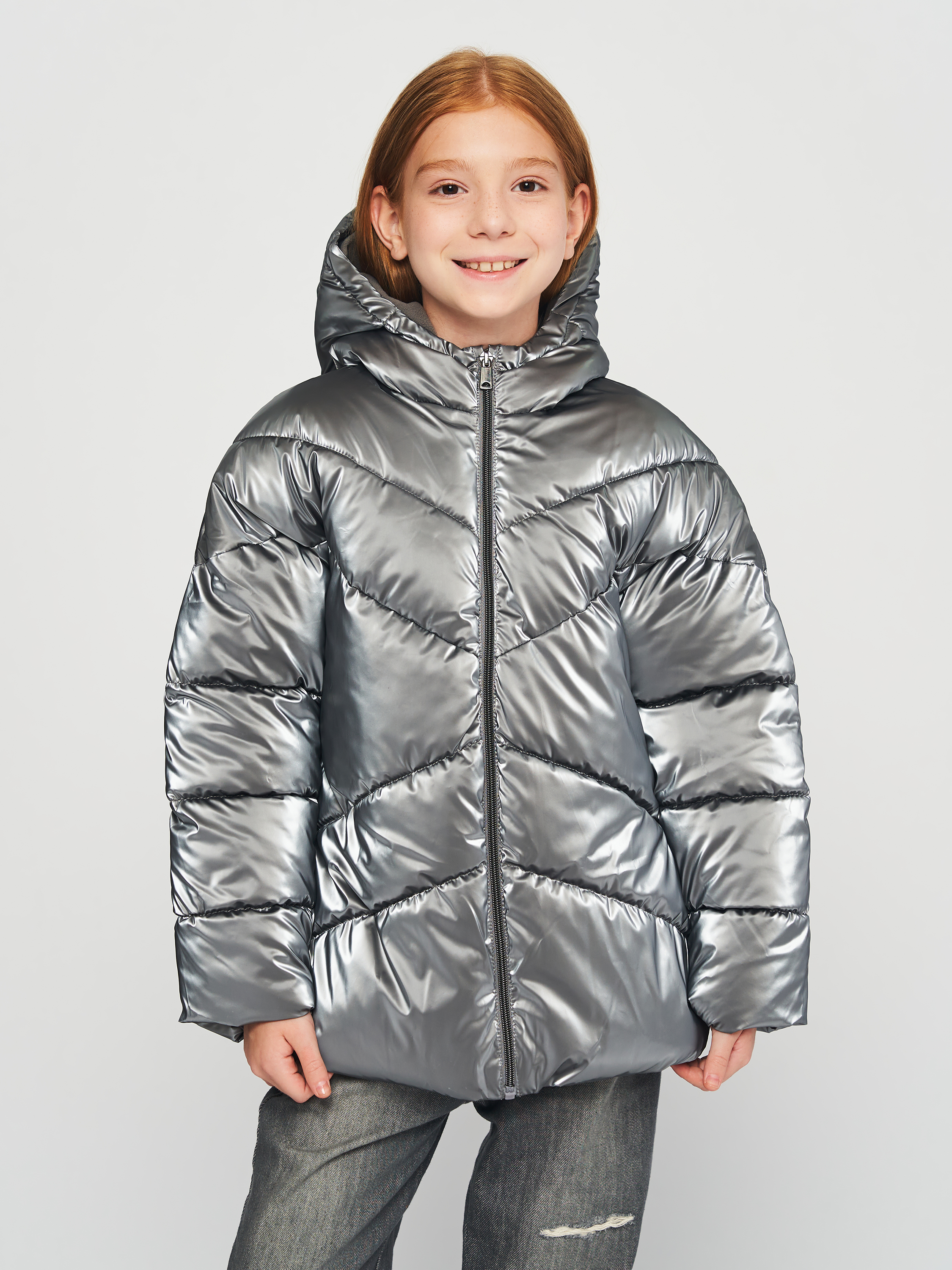 Акция на Дитяча демісезонна куртка для дівчинки Minoti 16coat 22 39827JNR 110-116 см Сіра от Rozetka