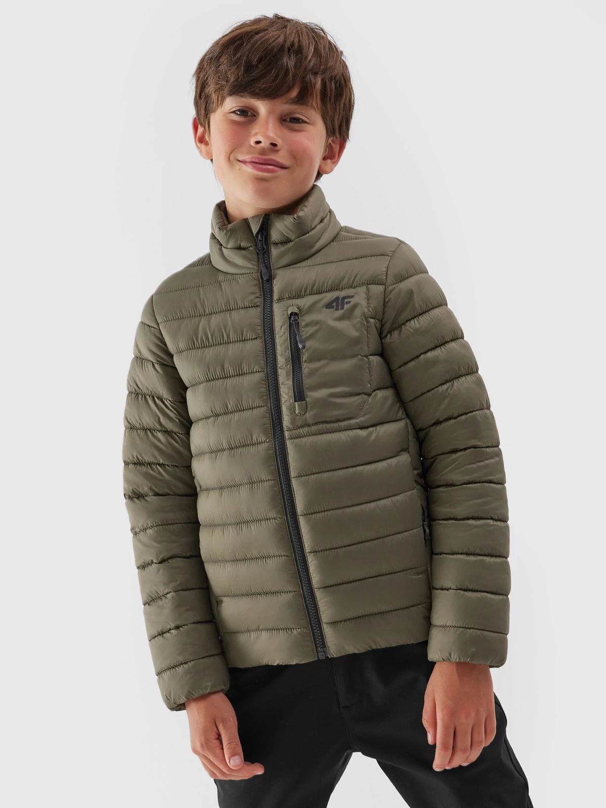 Акция на Підліткова демісезонна стьобана куртка для хлопчика 4F 4FJAW23TDJAM220-44S 164 см от Rozetka
