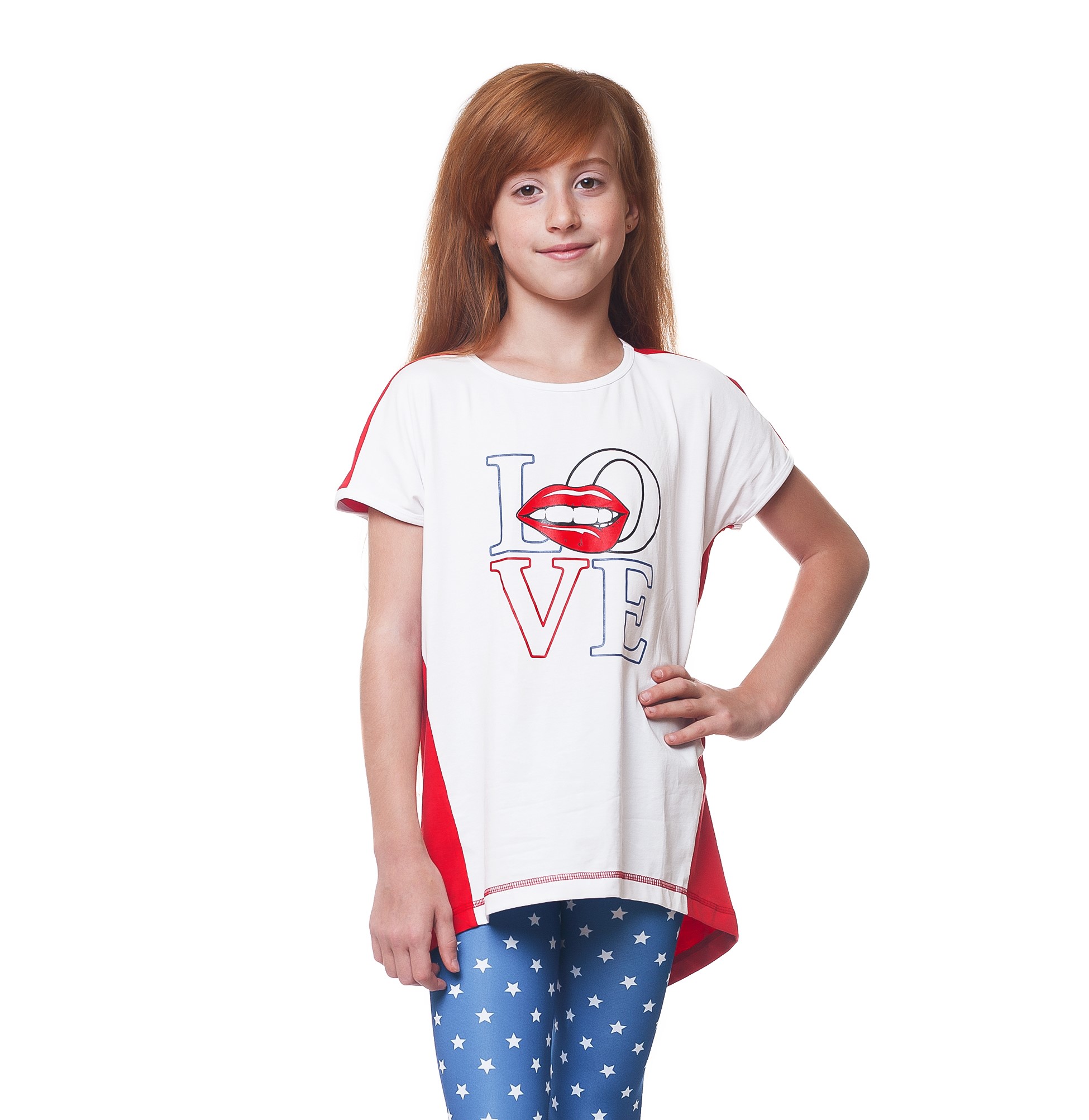 

Туніка KidsCouture Інтерлок 128 см Червоний з білим