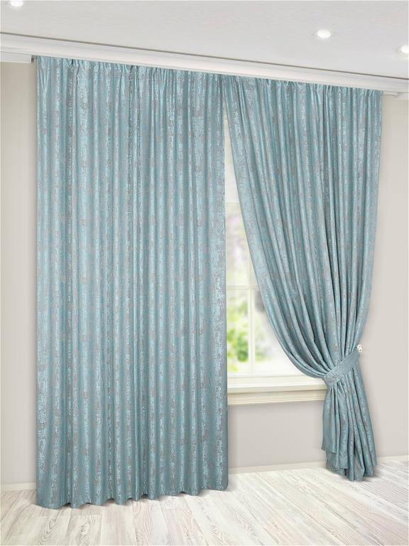 

Шторы портьеры однотонные блекаут Jolie maison 250x270 см 2 шт Мраморный бирюзовый