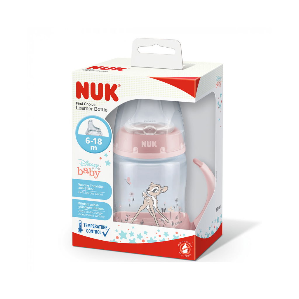 NUK Disney Bambi First Choice Plus Biberon con Temperature Control 300ml