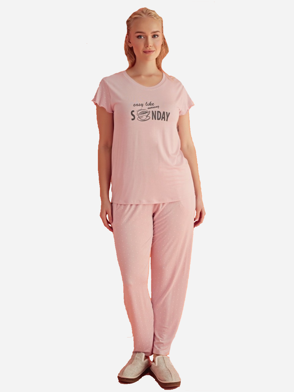 Акція на Піжама (футболка + штани) жіноча великих розмірів Angel's secret 189983 4XL Рожева від Rozetka