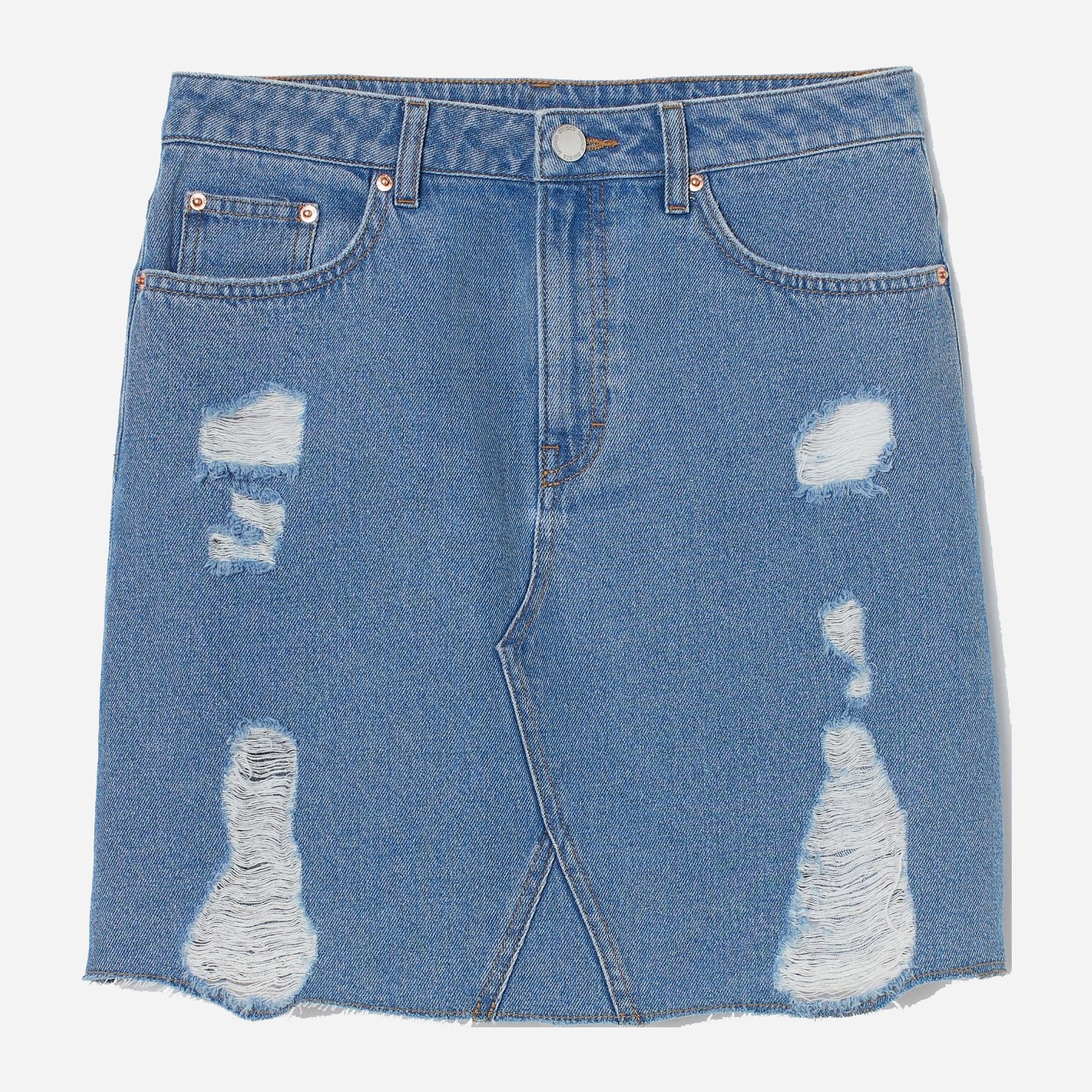 Акція на Спідниця джинсова міні літня жіноча H&M Q401-6918551 44 Блакитна від Rozetka