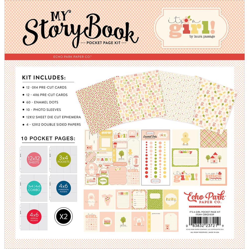

Набор для Project Life Carta Bella My Story Book Pocket Page Kit It's A Gir (83832237219)