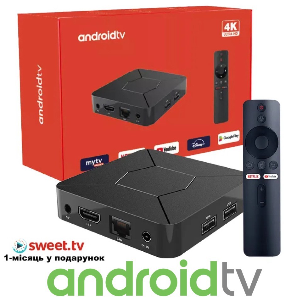 Смарт TV-Приставка Q5 2/8GB Android TV 10.0 ATV ALLWINNER H313 ...
