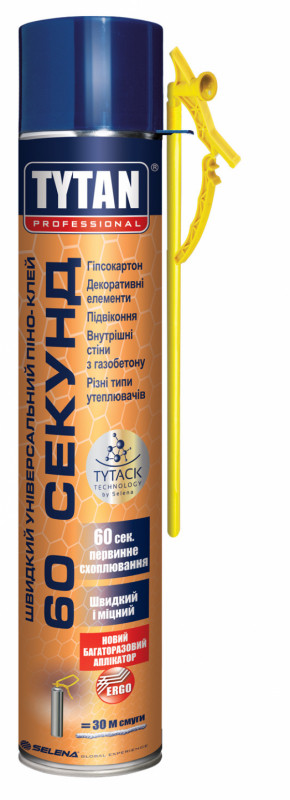 

Пена-клей TYTAN трубка быстрый унивесал. 60сек. 750мл (12шт/ящ)
