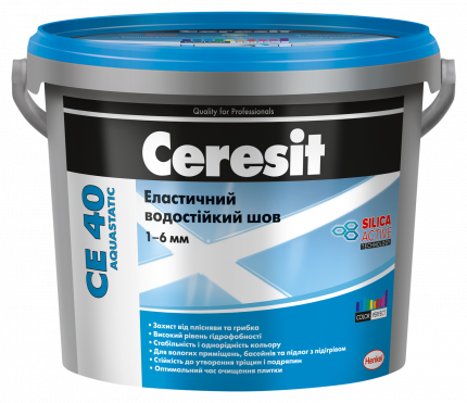 

Затирка СЕ 40/5кг эласт.водост.07(серый) (Ceresit) 1223