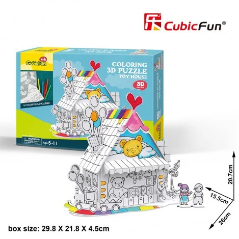 

3D пазл из картона для детей CubicFun "Игрушечный дом"
