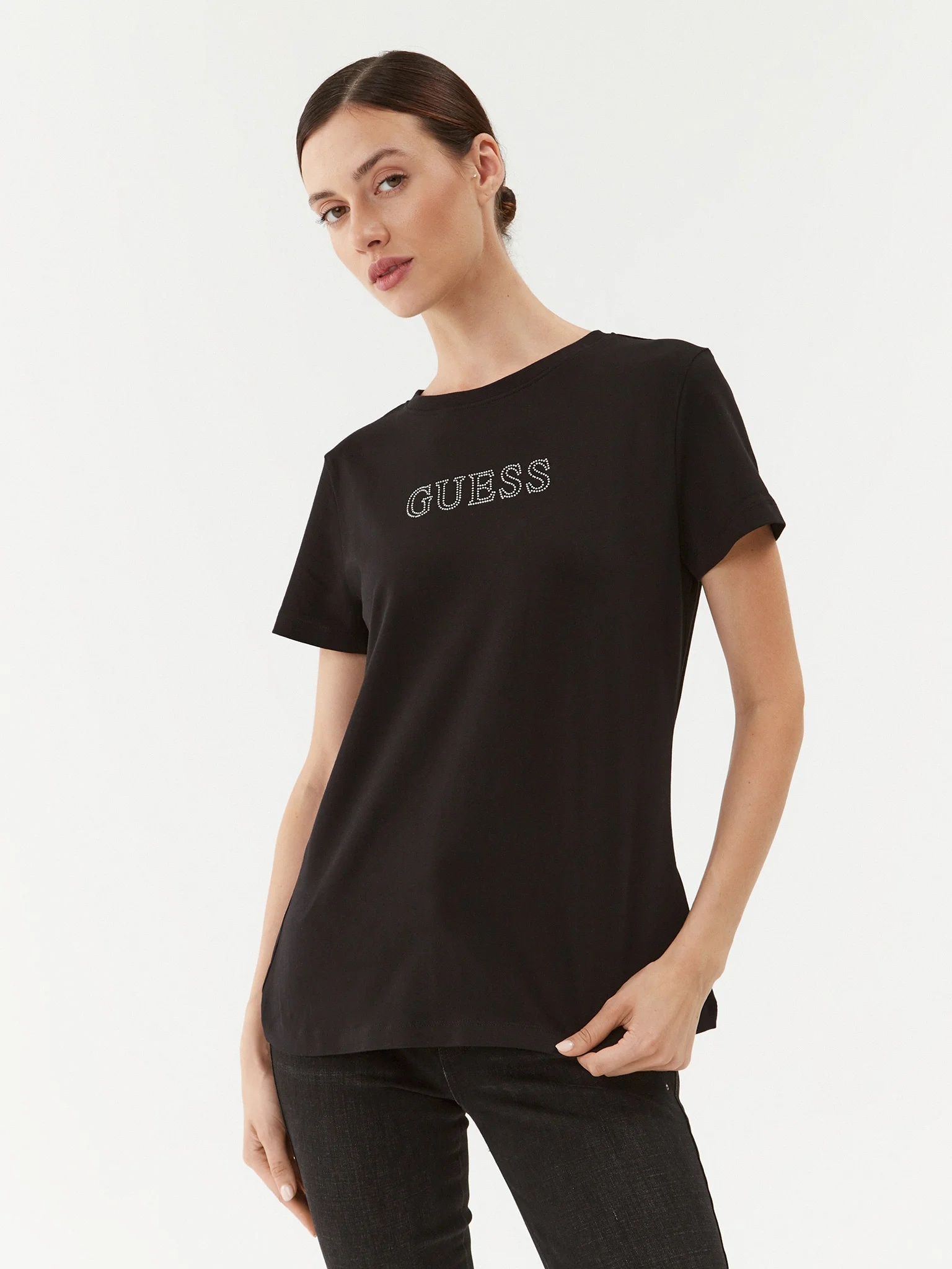 Акція на Футболка Guess Briana Ss T-Shirt V3BI11-J1314-JBLK M Jet Black A996 від Rozetka