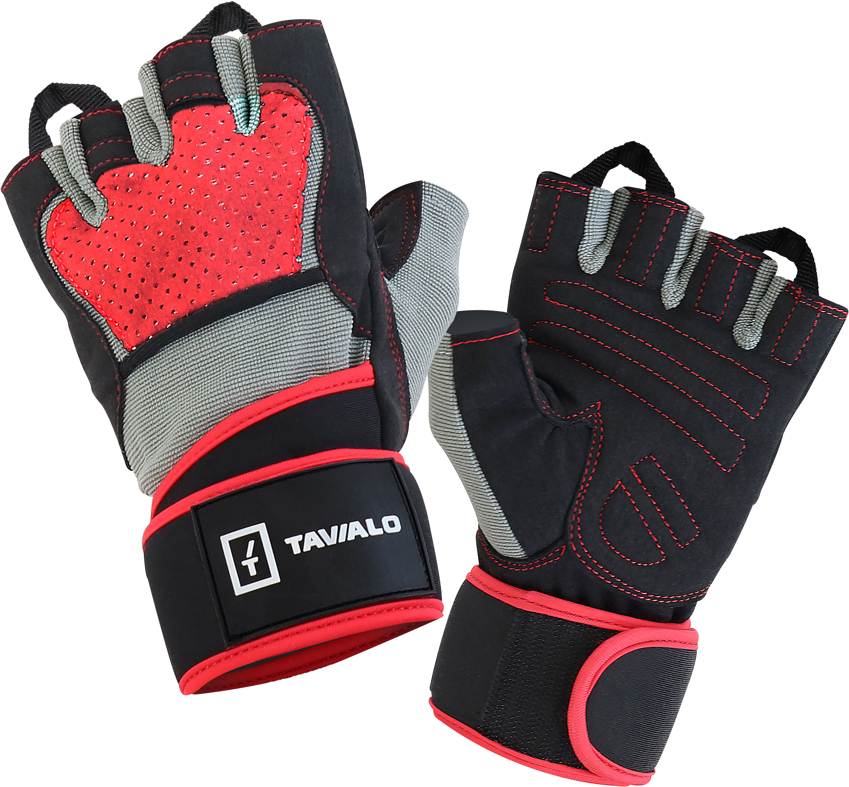 

Перчатки для фитнеса Tavialo мужские "М" Black-Gray-Red (189205007)
