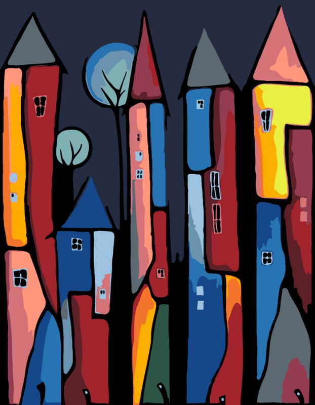 

Картина по номерам Rosa Start Сказочные домики 35х45см