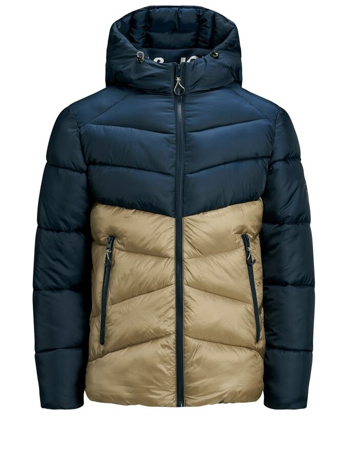 

Куртка Jack & Jones JORANDER PUFFER JACKET LTN M Темно-синий с кофейным 12175189NavyBlazer