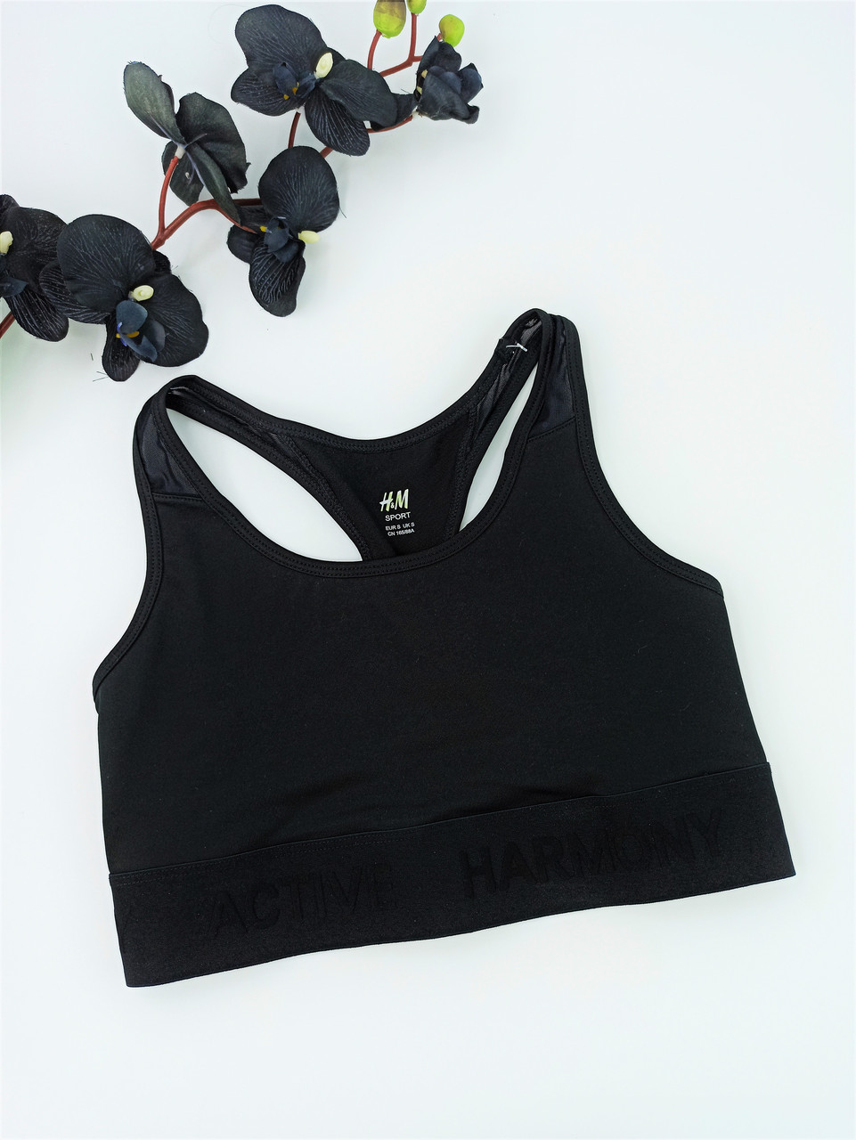 

Топ спорт H&M Aclive Harmony без поролона плотный XS черный
