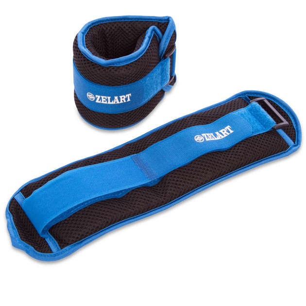 

Утяжелители для рук и ног водонепроницаемые Zelart Sport FI-7210-2 2 шт по 1 кг черный-синий