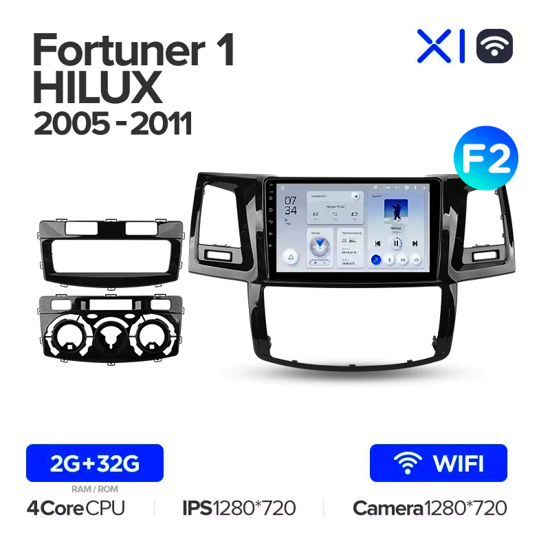 Штатная магнитола Teyes X1 для Toyota Fortuner 1 AN50 AN60, HILUX, Revo ...