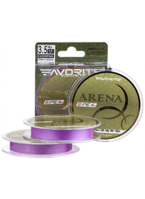 

Шнур Favorite Arena PE 100m (purple) #0.4/0.104mm 8lb/3.5kg (1693.11.03 )