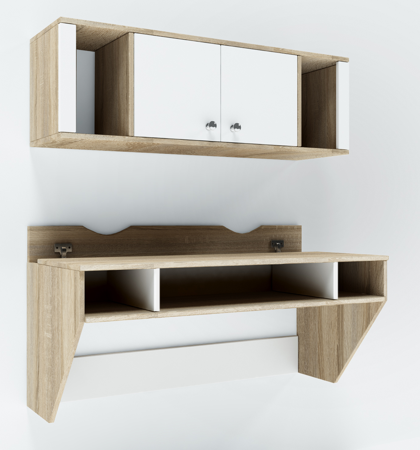 

Стол компьютерный навесной из ЛДСП Comfy Home AirTable - II Kit SW Zeus сонома/белый