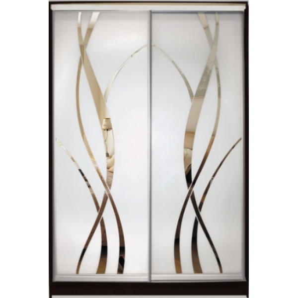 

Шкаф купе Классик 1 Зеркало с Пескоструем-2 1500x2400x450 двухдверный Matroluxe