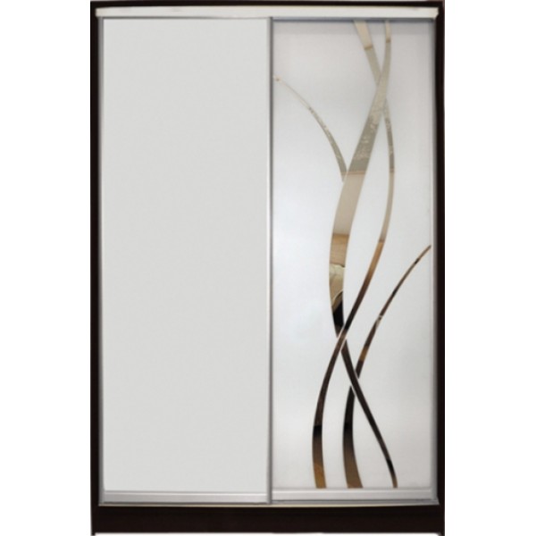 

Шкаф купе Стандарт 2 Зеркало с Пескоструем-1 1500x2200x600 двухдверный Matroluxe