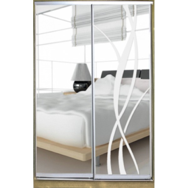 

Шкаф купе Классик 1 Зеркало/Зеркало с Пескоструем-2 1500x2400x450 двухдверный Matroluxe