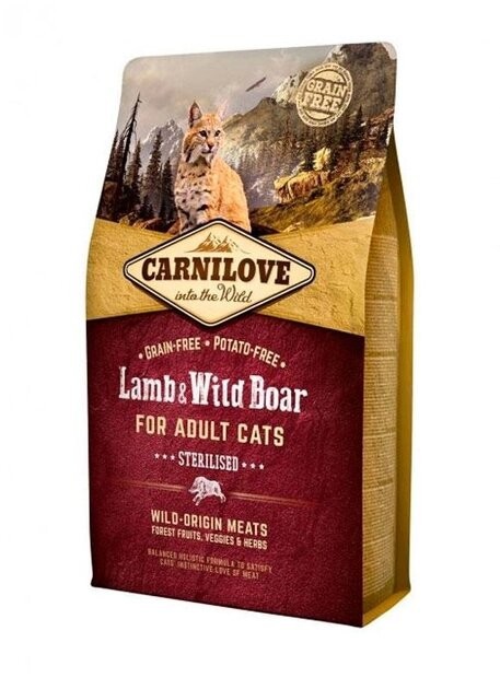 Сухой Carnilove Lamb & Wild Boar Sterilised корм для взрослых ...