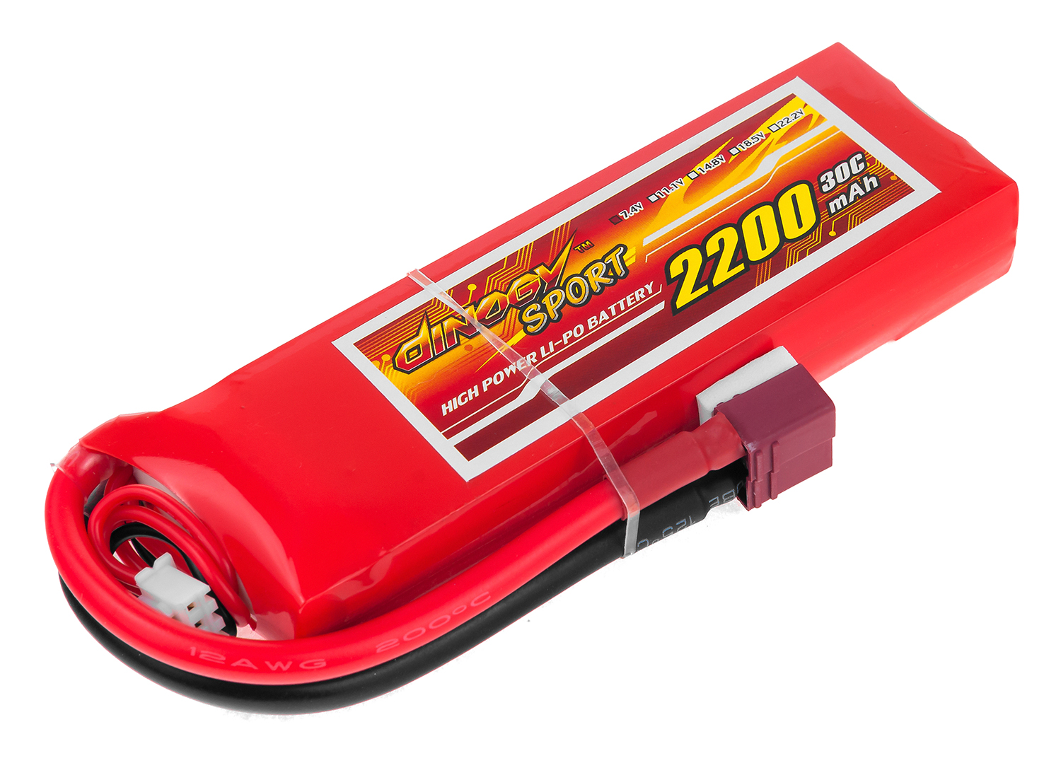 

Аккумулятор Dinogy Li-Pol 2200mAh 7.4V 2S 30C 17x37x113мм T-Plug