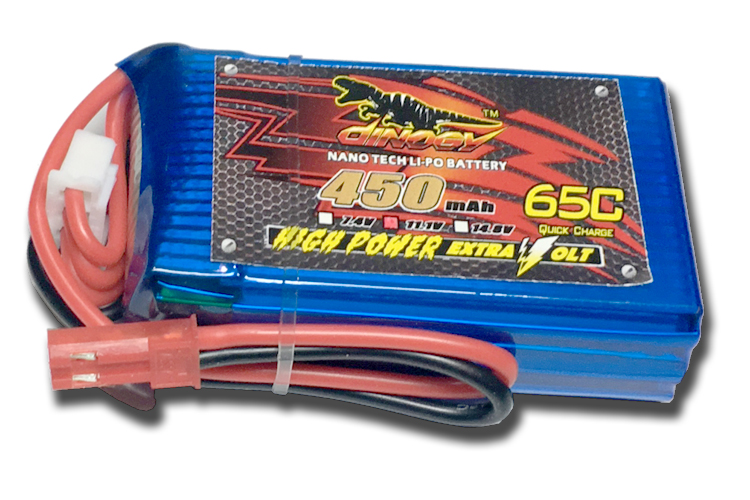 

Аккумулятор Dinogy Li-Pol 450mAh 11.1V 3S 65C JST 53x30x15.5мм