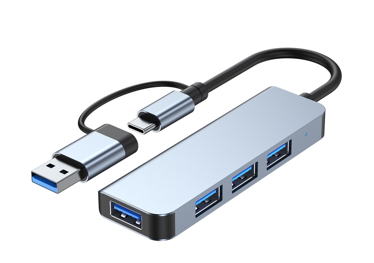 USB хаб Deepfox 2013TU3 Type C/Type A 4 порта алюминиевый hub ...