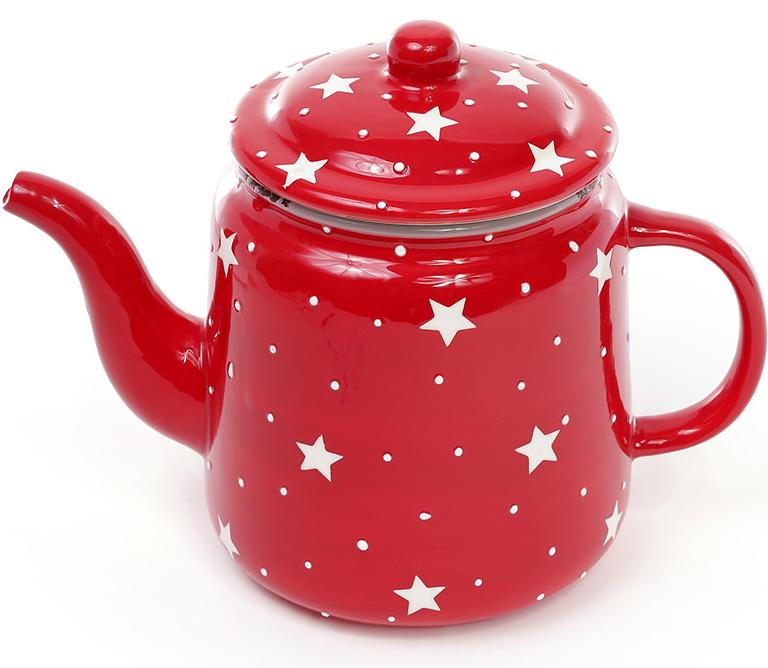 

Чайник заварочный Звезды на красном 1100мл, керамический Bona 39753-BR-1907