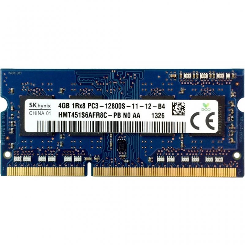 

Модуль памяти для ноутбука SoDIMM DDR3 4GB 1600 MHz Hynix (HMT451S6AFR8C-PB)